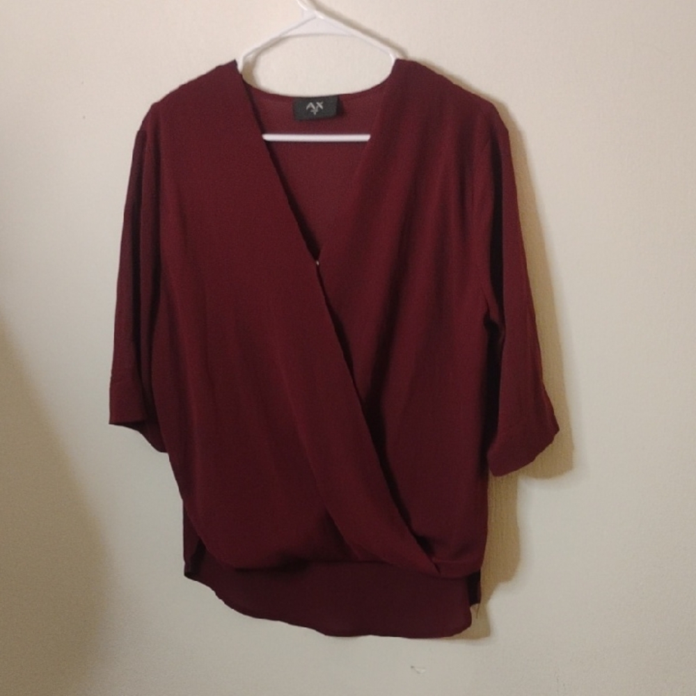 AX Paris Deep Red Blouse Size 8